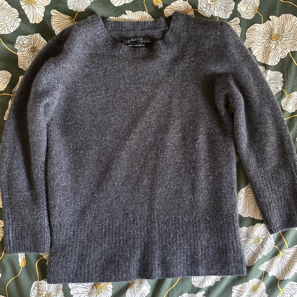 All Saints Cashmere Boyfriend Jumper Sweater Sz 10